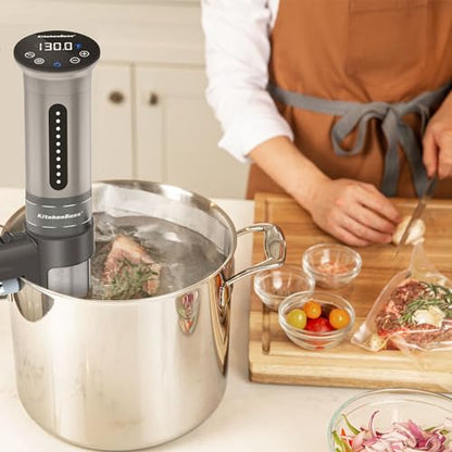 KitchenBoss Sous Vide Cooker Machine | 1100 Watts IPX7 Waterproof Sous-Vide G310/Silver | Suvee Cooker | Accurate Temperature Control Sous Vide Digital Display | Thermal Immersion Circulator