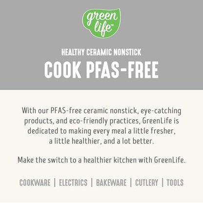 GreenLife Digital Rice Cooker, 2-Cups Uncooked/4-Cups Cooked, Removable Nonstick Ceramic PFAS-Free Pot, One-Touch Presets, Oats, Quinoa, Brown Rice, Auto Keep Warm, Fuzzy Logic Tech, 1.5QT, White