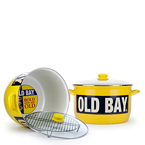 Golden Rabbit Enamelware Soup or Stock Pot, 18 quart, Old Bay