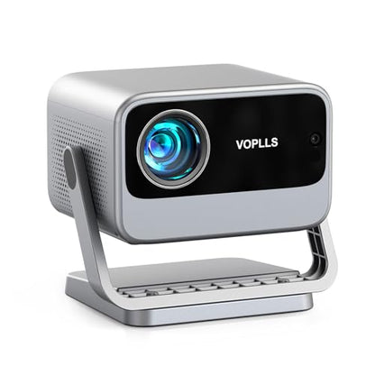 [3000 ANSI & Officially-Licensed APP] 4K Projector with WiFi and Bluetooth for Display Booths, Auto Focus Keystone & Dolby Audio, Smart Outdoor Projector with Adjustable Stand for Home Bedroom (grey）