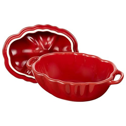 Staub Ceramic 16-oz Petite Tomato mini Cocotte, baking dish, no stovetop save - Cherry