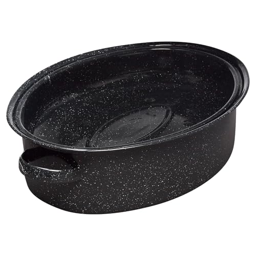 18" Covered Oval Roaster, 15 Pound Capacity, Roasting Pan