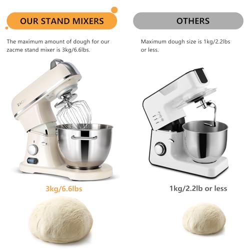 8.4QT Commercial Stand Mixer 800W with Aluminum Die Casting Meets the Standard of NSF/ANSI 8-2023, Mixers Kitchen Electric Stand Mixer with Stainless Steel 8L Bowl, Dough Hook, Whisk and Beater