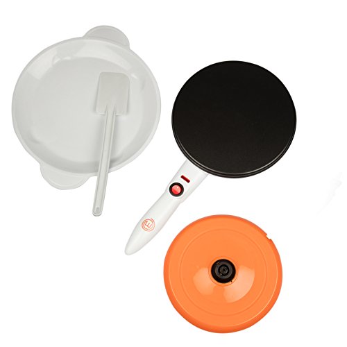 MasterChef Cordless Crepe Maker w Nonstick Dipping Plate plus Electric Base & Spatula, Includes Recipe Guide, Compact Baker Machine for Thin Homemade Crepes, Baked Dessert Treats, Breakfast or Brunch