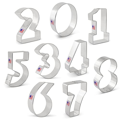 Ann Clark Number Cookie Cutters 9-Pc. Set Made in USA