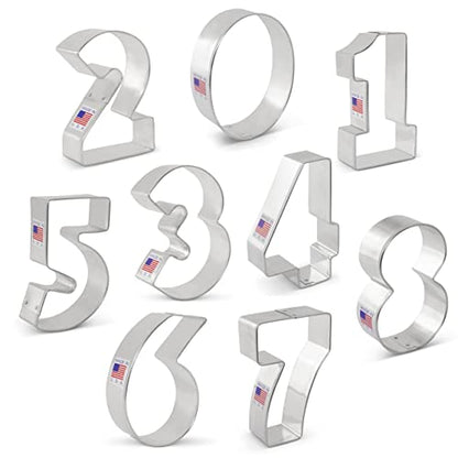 Ann Clark Number Cookie Cutters 9-Pc. Set Made in USA