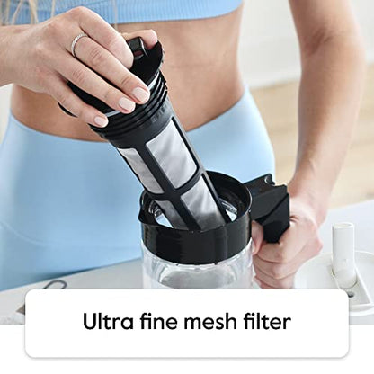 Takeya Deluxe Cold Brew Coffee Maker - BPA-Free Tritan Pitcher with Airtight Leakproof Lid, Silicone Grip Handle, Fine-Mesh Filter - Shatter-Proof, Dishwasher Safe, Made in USA - 1 Quart/Stone