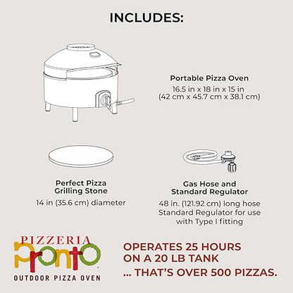 Pizzacraft Portable Outdoor Pizza Oven - Stonebaked Pizza Oven - Thermabond Technology, Even Heat Distribution, and 2 Baking Stones - Stainless Steel - Perfect for Backyard, Camping, and Tailgating