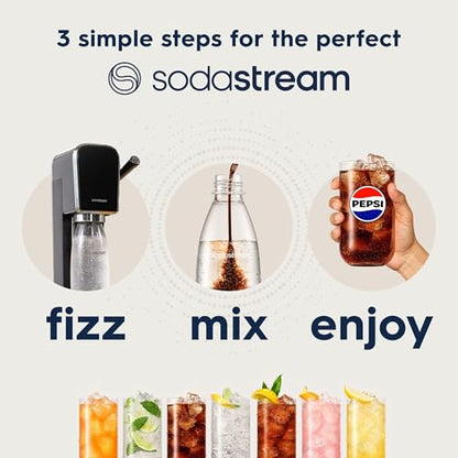 SodaStream Art Sparkling Water Maker (Black) with CO2 and Dishwasher Safe Bottle