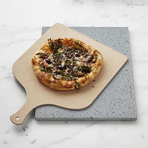 Eppicotispai Pizza Set with Cooking Stone and Pizza Peel, Silver