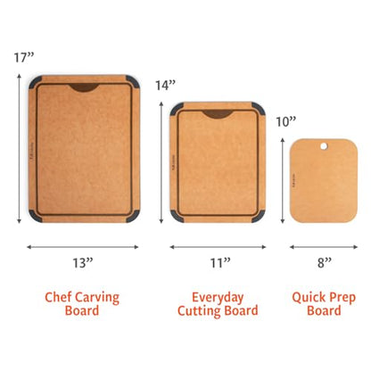 Full Circle Better-Than-Wood Quick Prep Cutting Board – Small Size 8"x10" – Dishwasher Safe, Reversible & Lightweight, Ultradurable Wood Composite Construction