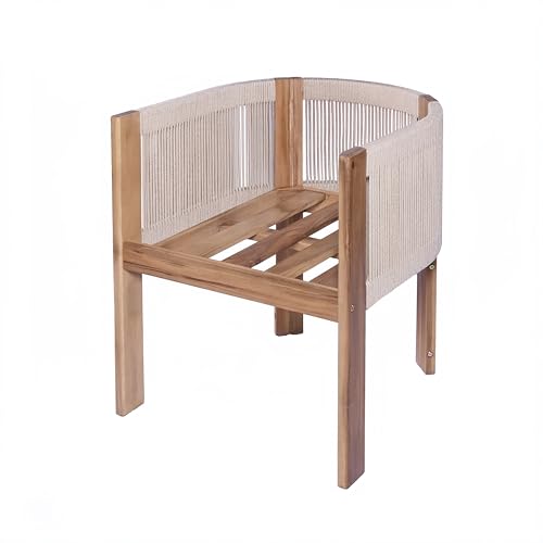 Christopher Knight Home Matera Acacia Wood Outdoor Dining Set for 8, 9 Piece Patio Dining Table and Chair Set, Wooden Outdoor Dining Armchair and Table Set with Removable Cushion, Light Teak+Beige