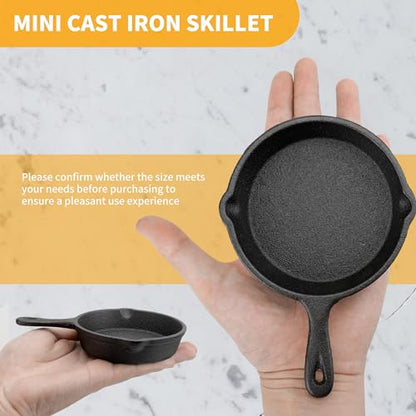 KEJJNYER 4 Pack Cast Iron Skillet 6 Inch, Nonstick Small Cast Iron Skillet, Black Small Frying Pan for Indoor and Outdoor Restaurant Kitchen