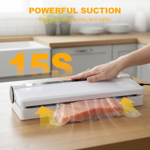 VortecSys Vacuum Sealer Machine, 75KPA Strong Suction for Home Kitchen Use