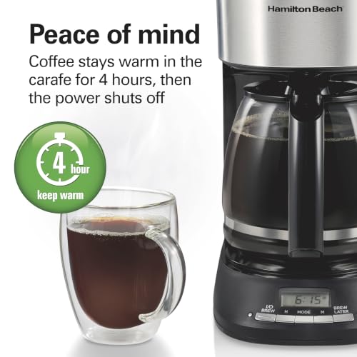 Hamilton Beach 12 Cup Programmable Drip Coffee Maker With 3 Brew Strengths