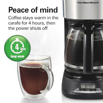 Hamilton Beach 12 Cup Programmable Drip Coffee Maker With 3 Brew Strengths