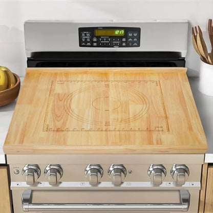 CMINAUS Reversible Wooden Pastry Board, 24" x 20" Wooden Cutting Board with Lip, Pastry Board Cutting Board Chopping Board Pie Board with Engraved Ruler for Counter Top Kitchen