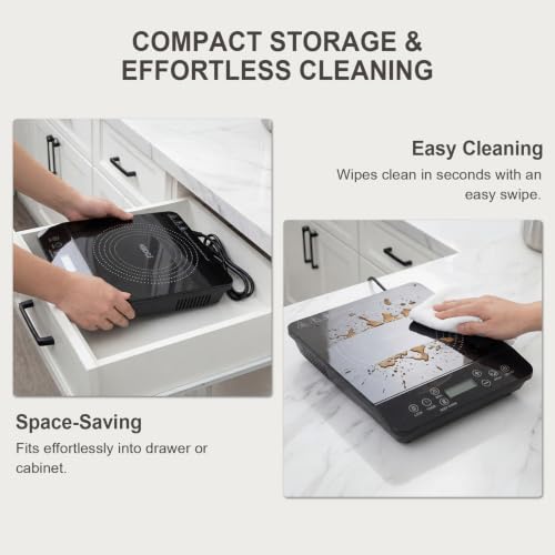 Portable Induction Cooktop 1800W Electric Countertop Stove for Kitchen, RV