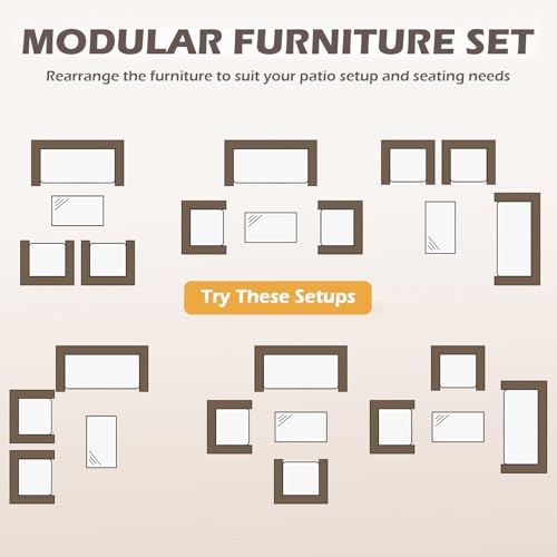 FDW 4-Piece Patio Furniture Set | Red | Outdoor Wicker Furniture