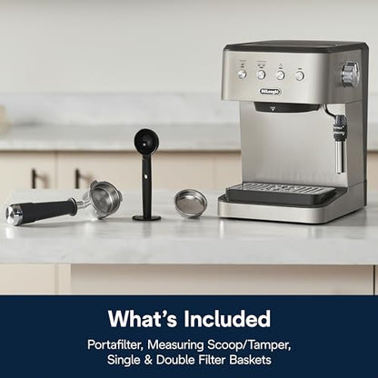 De'Longhi Classic Espresso Machine, Milk Frother, Stainless Steel