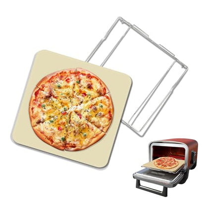 12 inch Pizza Stone with Rack for Oven and Grill Baking, Baking Stone Set for Ninja OO101 8 In 1 Outdoor Pizza Oven, Fits Ninja Woodfire OO100 Series Outdoor Oven, for Ninja Pizza Oven Accessories