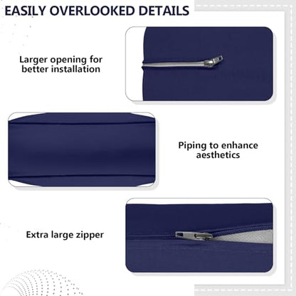 Cethytirko 14 Piece Outdoor Patio Waterproof Cushion Covers, Fits 6-Seat Wicker Rattan Sectional Couch Chair Furniture Cover Replacement Set - Fade-Resistant Patio Cushion Covers with Zipper