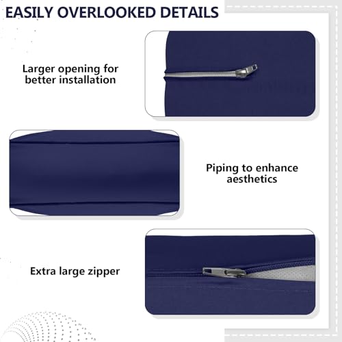 Cethytirko 9 Piece Outdoor Patio Waterproof Cushion Covers, Fits 4-Seat Wicker Rattan Sectional Couch Chair Furniture Cover Replacement Set - Fade-Resistant Patio Cushion Covers with Zipper