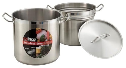 Winco 20qt S/S Double Boiler w/Cover