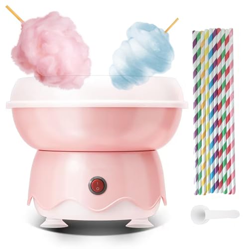 TransArcade Cotton Candy Machine – Effortless Operation & Cleaning, Quiet Floss Maker for Kids, Parties, and Home Use - Includes Colorful Sticks & Sugar Scoop, 9.84 x 7.87 Inches (Sugar Not Included)