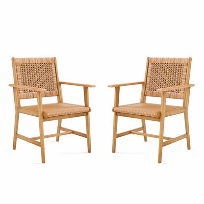 Sophia & William 2-Piece Patio Dining Set, Rattan, Chairs, Dark Brown