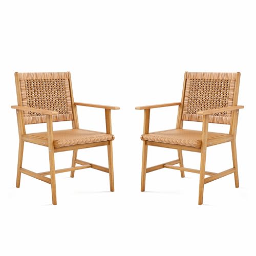 Sophia & William 2-Piece Patio Dining Set, Rattan, Chairs, Dark Brown