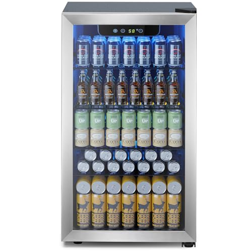 Electactic Mini Fridge 130 Can Beverage Refrigerator Cooler, 3.2 Cu.Ft Drink Fridge forSoda Wine Beer, Digital Temperature Control Cooler for Home, Dorm, Bar