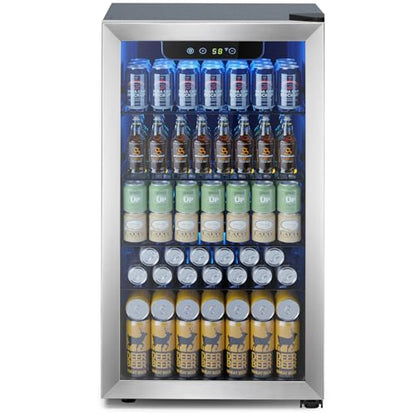 Electactic Mini Fridge 130 Can Beverage Refrigerator Cooler, 3.2 Cu.Ft Drink Fridge forSoda Wine Beer, Digital Temperature Control Cooler for Home, Dorm, Bar