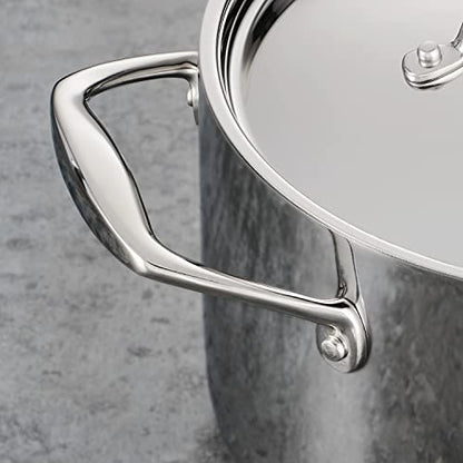 Tramontina Signature Tri-Ply Clad Stainless Steel 3-Quart Braiser Pan with Lid, Induction-Ready, Dishwasher-Safe, NSF-Certified, Made in Brazil