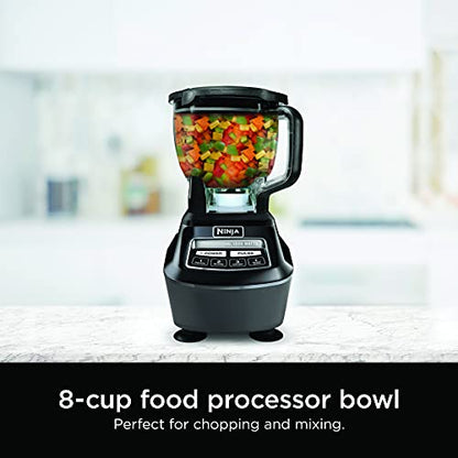 Ninja Kitchen System | All-in-One Food Processor & Blender for Smoothies | Includes Pitcher, Travel Cup, & 8-Cup Bowl | Makes Salsa, Dough, Shakes, & Frozen Drinks | 120 Volts | Black | BL770AMZ