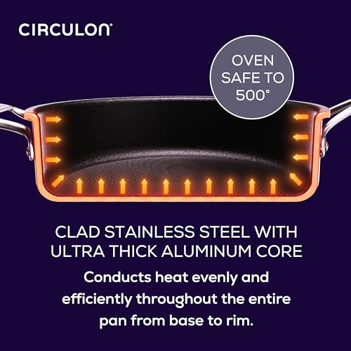 Circulon C1 Series Stainless Steel Nonstick Cookware Set - 11-Piece – Induction Pots & Pans Set with ScratchDefense, Metal Utensil Safe