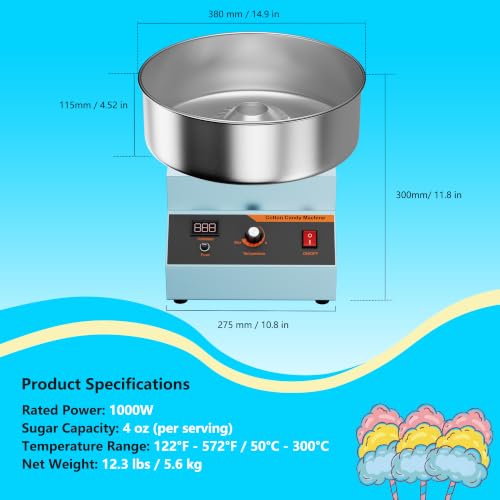 Electric Cotton Candy Machine, Cotton Candy Maker for Home & Business