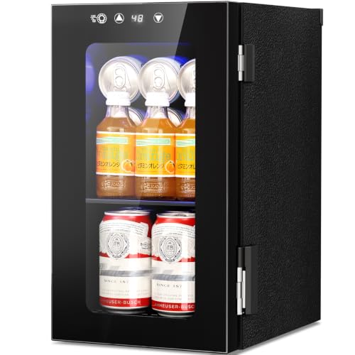 Antarctic Star 10L Mini Fridge, Beverage Refrigerator Small Drink Fridge for Bedroom, beverage cooler with Digital Temp Adjustment 40-61°F, Ideal for Bedroom, Dormitory, Office, Bar and Kitchen