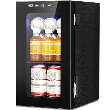 Antarctic Star 10L Mini Fridge, Beverage Refrigerator Small Drink Fridge for Bedroom, beverage cooler with Digital Temp Adjustment 40-61°F, Ideal for Bedroom, Dormitory, Office, Bar and Kitchen
