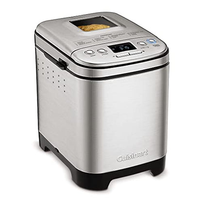 Cuisinart Bread Maker Machine + 4-Count Mini Loaf Pan Set, Automatic Stainless Steel, 12 Programs, 3 Loaf Sizes up to 2 lb, 3 Crust Colors, Nonstick Bundle