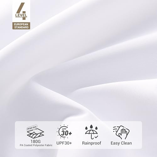 Yescom 9FT Wooden Patio Umbrella UV30+ for Beach Pool Wedding Party Table Market Garden Yard Hotel Deck Cafe White