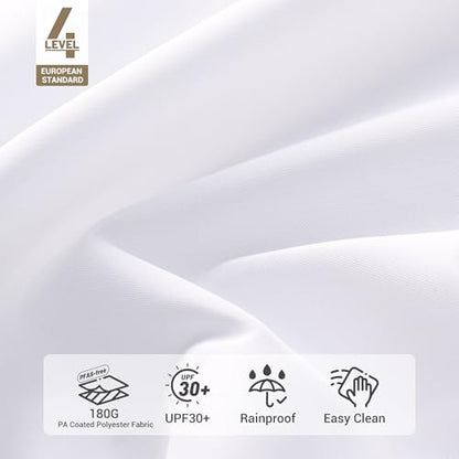 Yescom 9FT Wooden Patio Umbrella UV30+ for Beach Pool Wedding Party Table Market Garden Yard Hotel Deck Cafe White