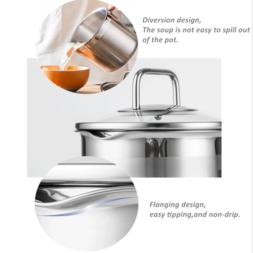 Stainless Steel Saucepan With Glass Lid, Sauce Pan, 2.5 Quart Cooking Pot, Perfect For Boiling Milk, Sauce, Gravies, Pasta, Noodles