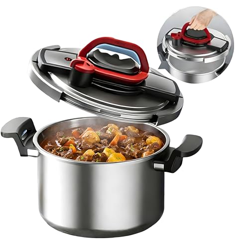 Stovetop 304 Stainless Steel Pressure Cooker, 6.9 QT