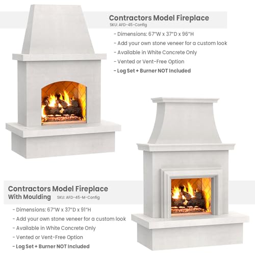 Contractor's Model Outdoor Fireplace | American Fyre Designs (Vented)