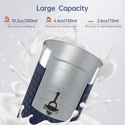SIMPLETASTE Milk Frother, 4-in-1 Electric Milk Steamer, Automatic Warm and Cold Foam Maker and Milk Warmer for Latte, Cappuccinos, Macchiato