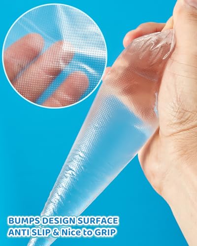 130 Pcs Piping Bags and Tips Set, Cakes Decorating Kit Supplies with 100 Pcs 12 Inch Piping Bags, 1 Reusable Pastry Bags, 18 Tips, 2 Couplers, 2 Bags Ties, 3 Clips, 1 Scriber Needle, 3 Cake Scraper