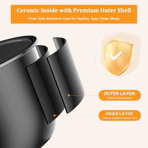 NEWBULIG 10-In-1 Electric Pressure Cooker, 3 Quart Multi Cooker for Rice, Stew and Steam, Small Programmable Stainless Steel Pot with Slow Cook Function and Ceramic Inner Pot
