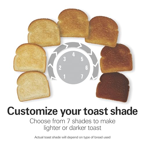 Proctor Silex 2-Slice Toaster with Extra Wide Slots for Bagels, Cool-Touch Walls, Shade Selector, Toast Boost, Auto Shut-off and Cancel Button, Black (22305)