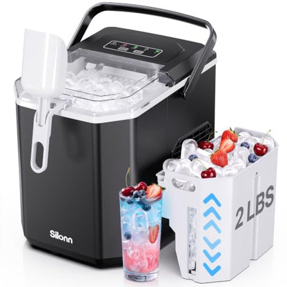 Silonn Ice Maker Countertop with Expandable Ice Basket and Carry Handle